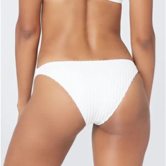 L*Space Textured Camacho Bikini Bottom Classic In Cream S - Picture 2 of 11